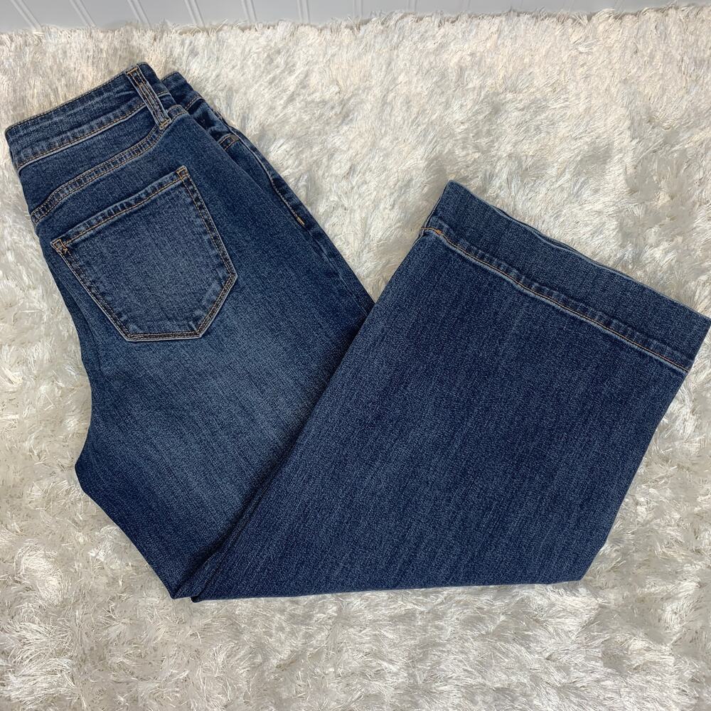 a.n.a. Blue Wide Leg Cropped Jeans Sz 2 Button Fly